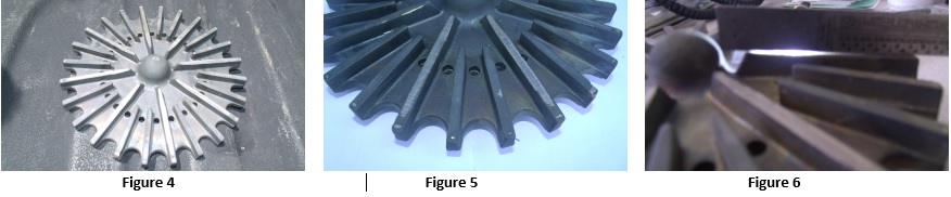 Three technical figures of turbine rotors and blade assemblies labeled Figure 4, Figure 5, and Figure 6.