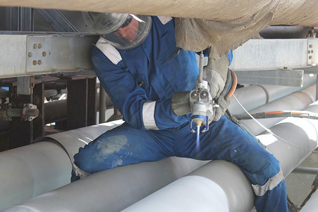 Thermal spray coating application for chemical industry