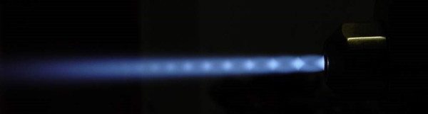 HVOF spray flame process close-up